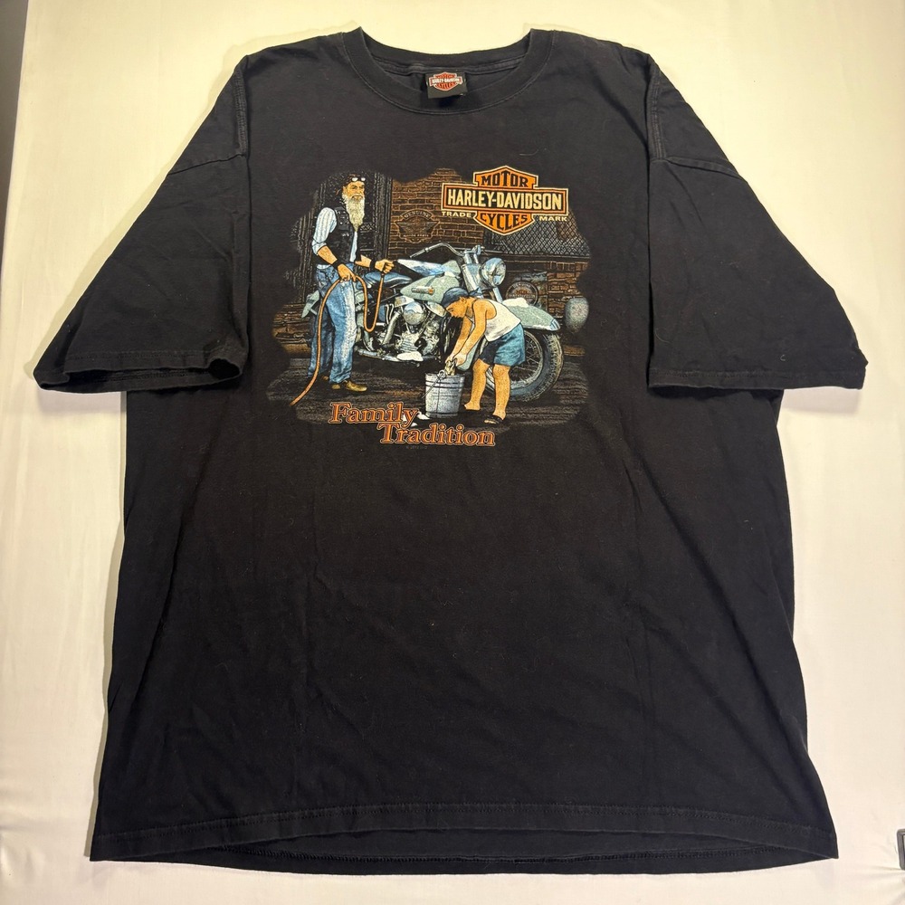 Harley-Davidson Family Tradition T-Shirt Black Dales Mt Vernon IL 2012 Mens 2XL